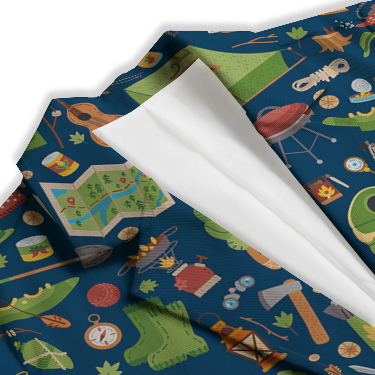 Cute Camping Equipment Print Pattern Women's Blazer-grizzshop