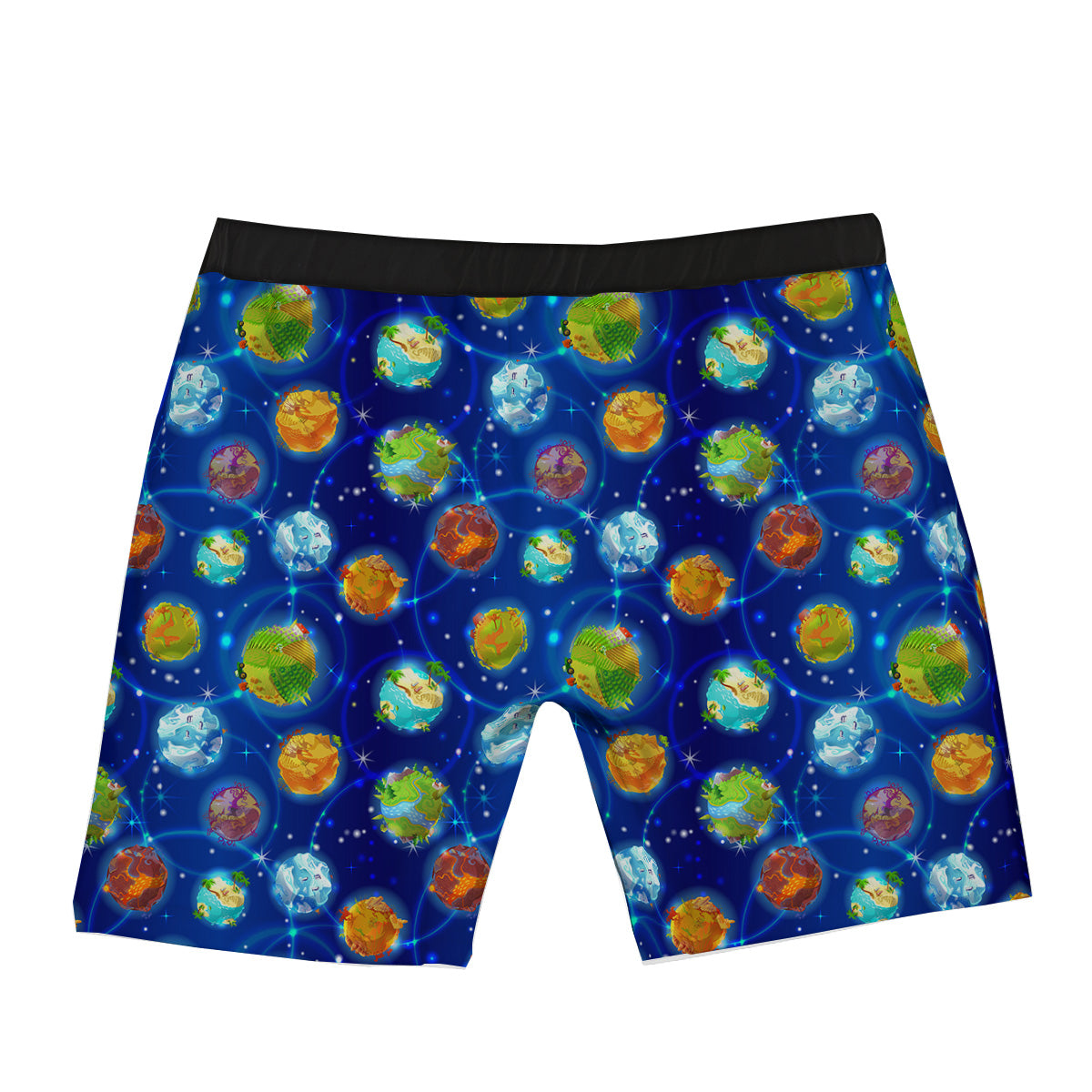 Cute Cartoon Planets Print Pattern Boxer Briefs-grizzshop