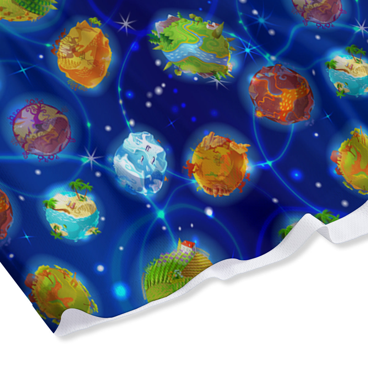 Cute Cartoon Planets Print Pattern Mesh Shorts-grizzshop