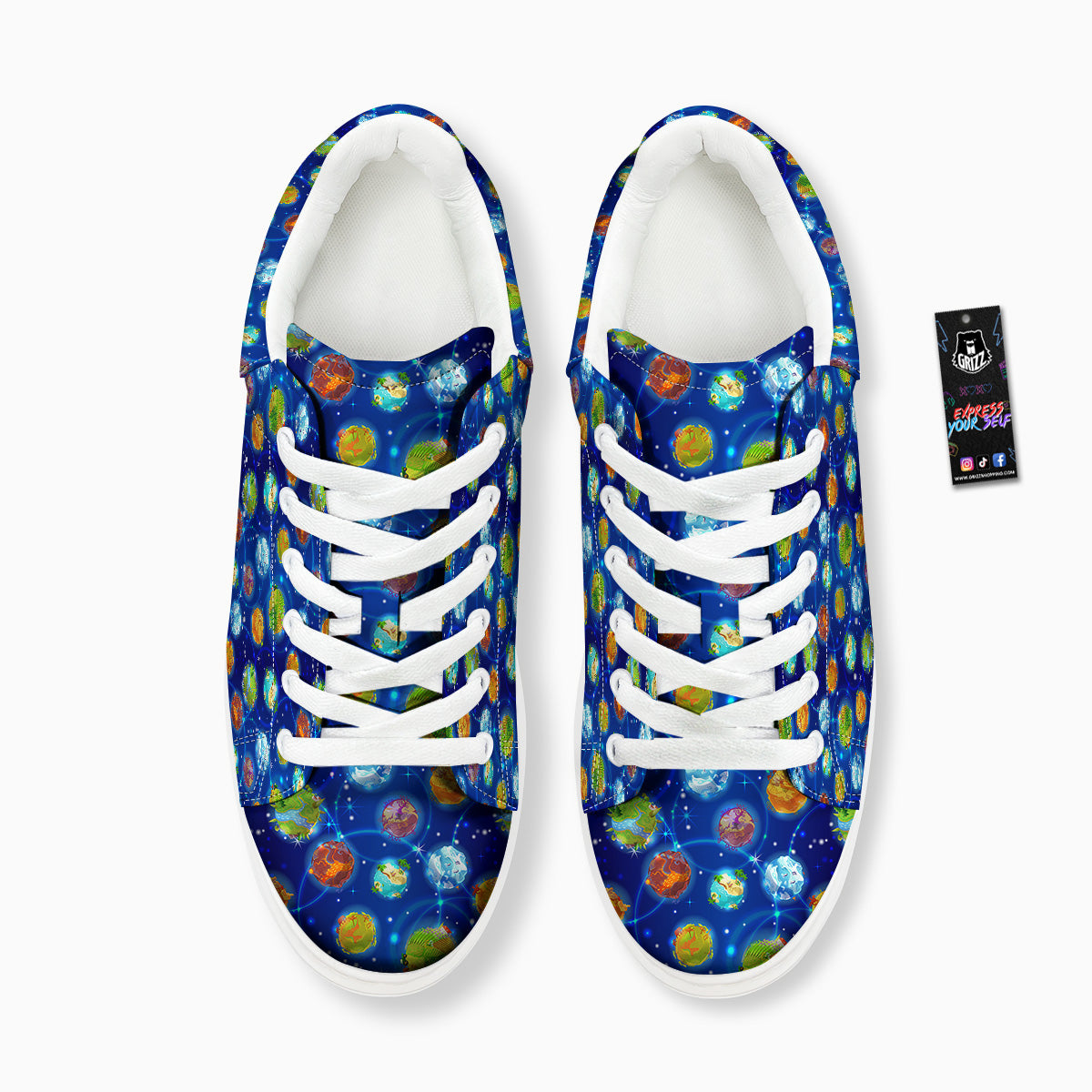Cute Cartoon Planets Print Pattern Platform Shoes-grizzshop