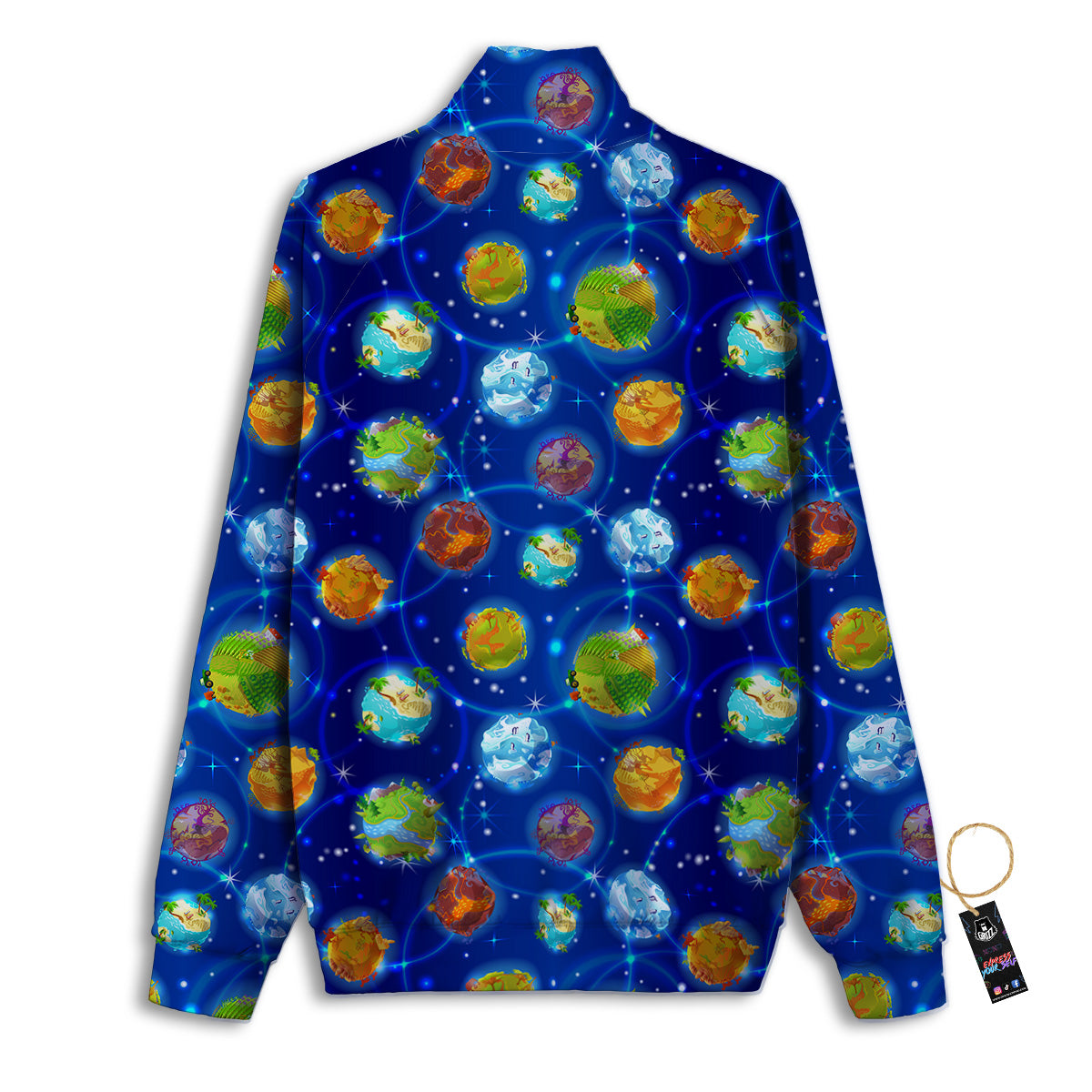 Cute Cartoon Planets Print Pattern Track Jacket-grizzshop