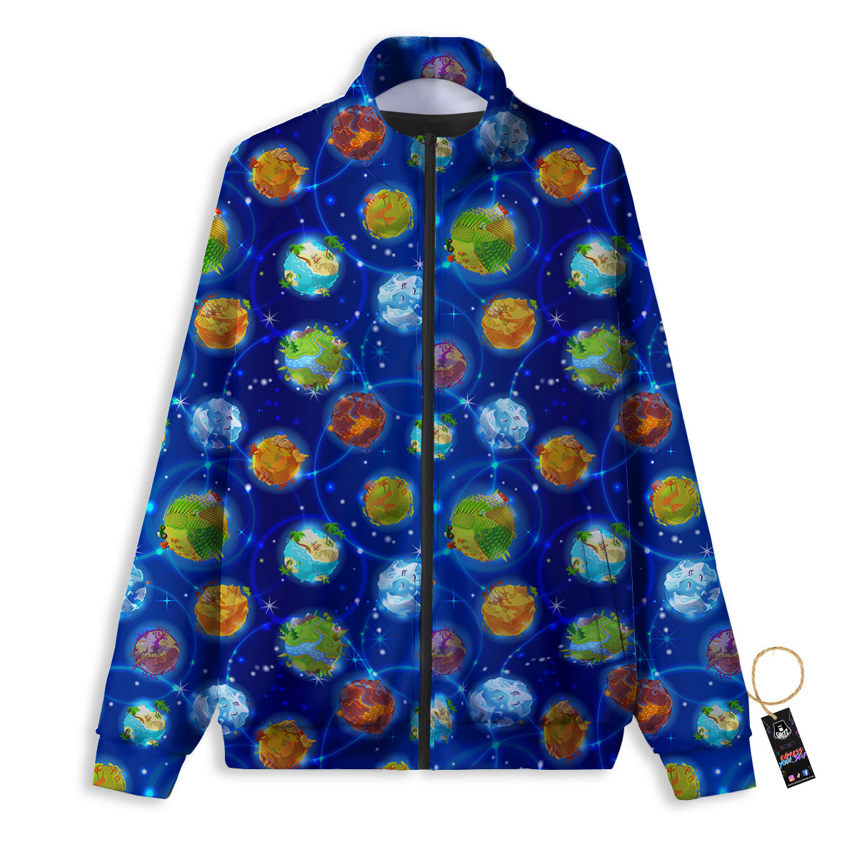 Cute Cartoon Planets Print Pattern Track Jacket-grizzshop