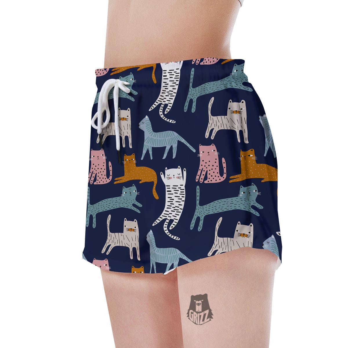 Cute Cat Style Print Women's Shorts-grizzshop