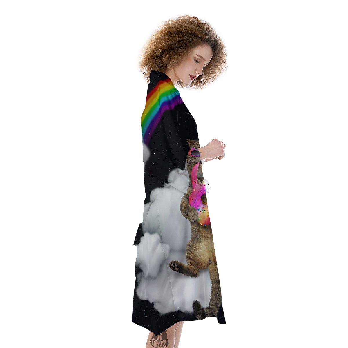 Cute Cat Unicorn Print Kimono-grizzshop