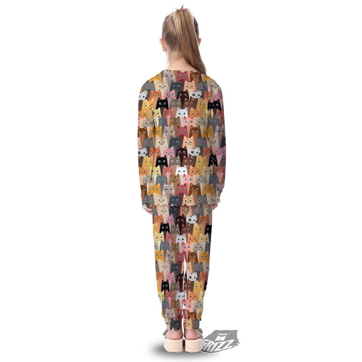 Cute Cats Cartoon Colorful Print Pattern Kid's Pajamas-grizzshop