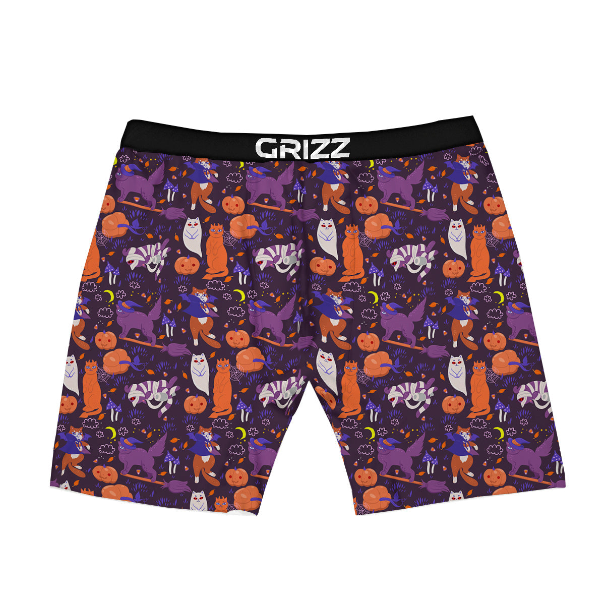 Cute Cats Halloween Print Pattern Boxer Briefs-grizzshop