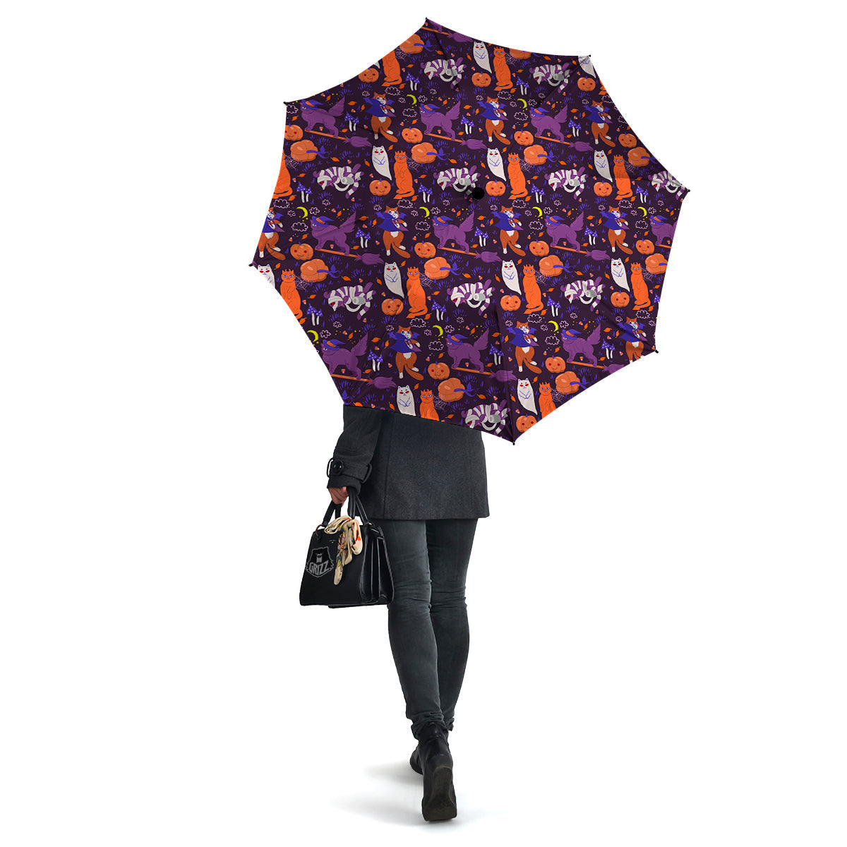 Cute Cats Halloween Print Pattern Umbrella-grizzshop