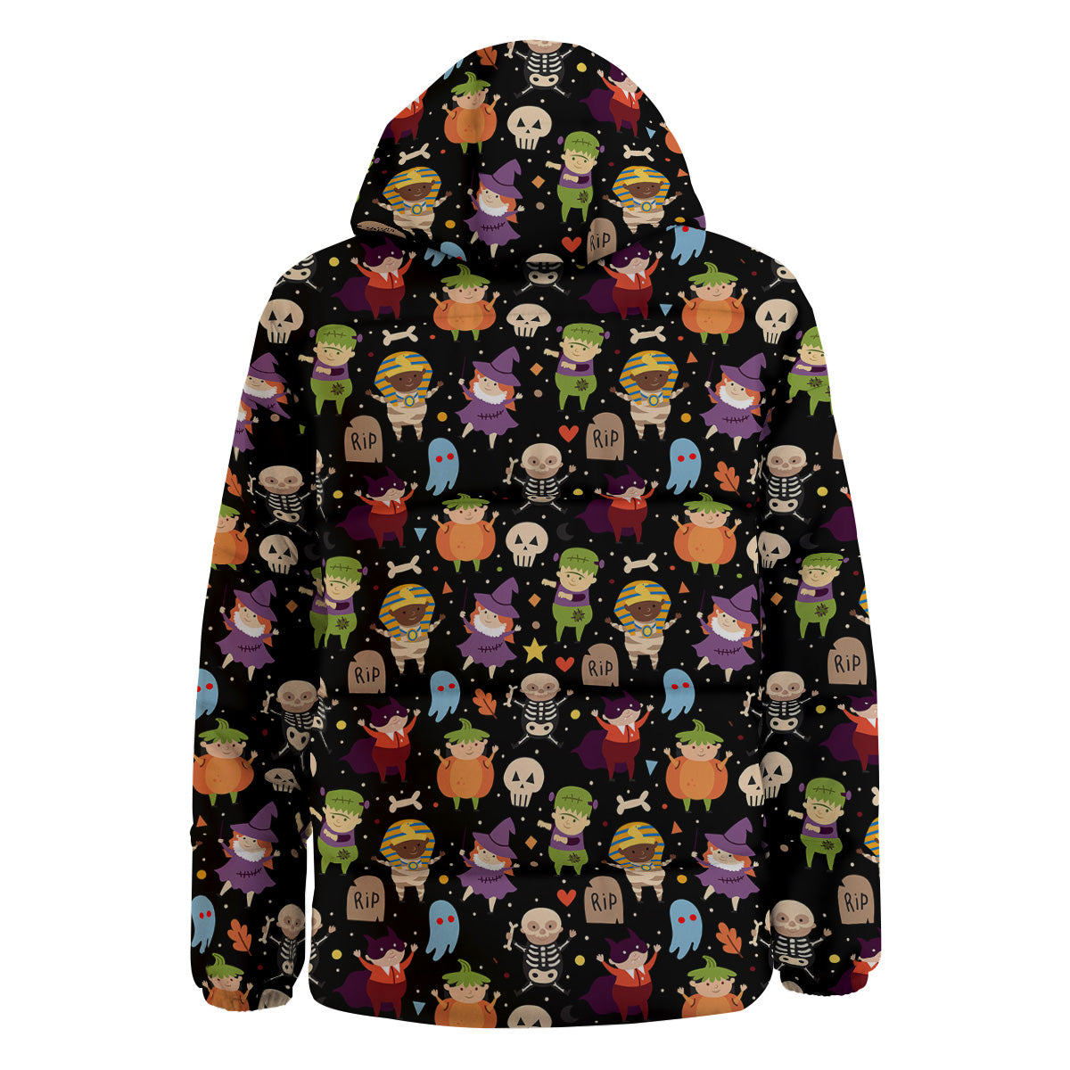 Cute Children Halloween Print Pattern Down Jacket-grizzshop