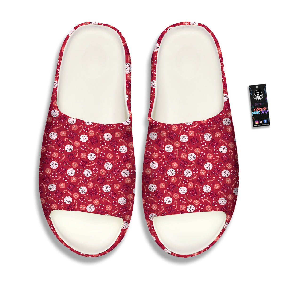 Cute Christmas Elements Print Pattern Sandals-grizzshop