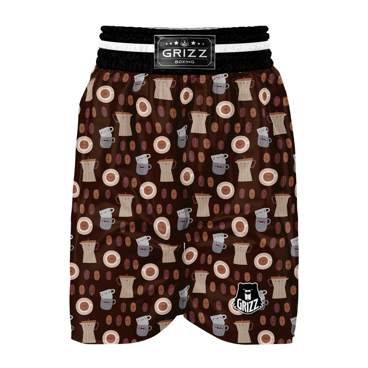 Cute Coffee Pattern Print Boxing Shorts-grizzshop