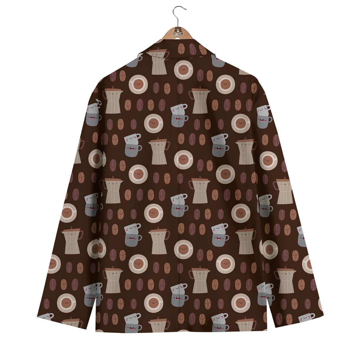 Cute Coffee Pattern Print Men's Blazer-grizzshop