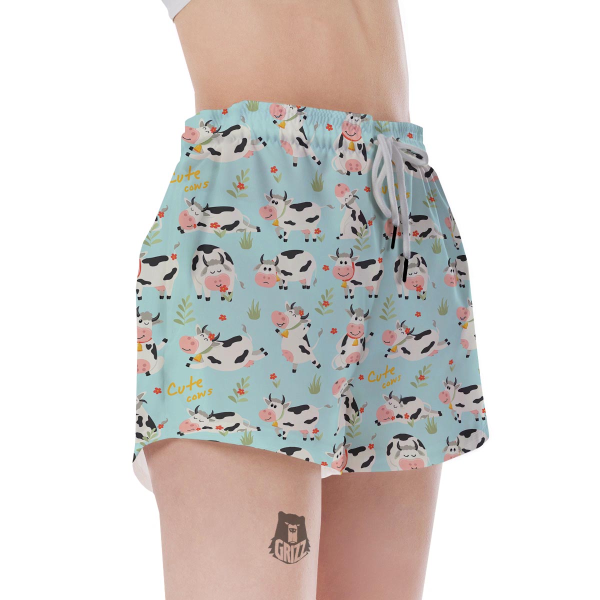 Cute Cow Print Women's Shorts-grizzshop