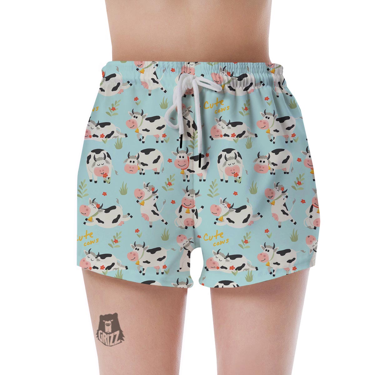 Cute Cow Print Women's Shorts-grizzshop