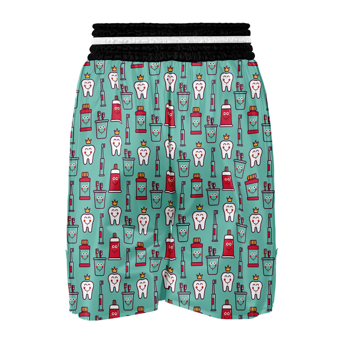 Cute Dental Floss And Tooth Print Pattern Boxing Shorts-grizzshop