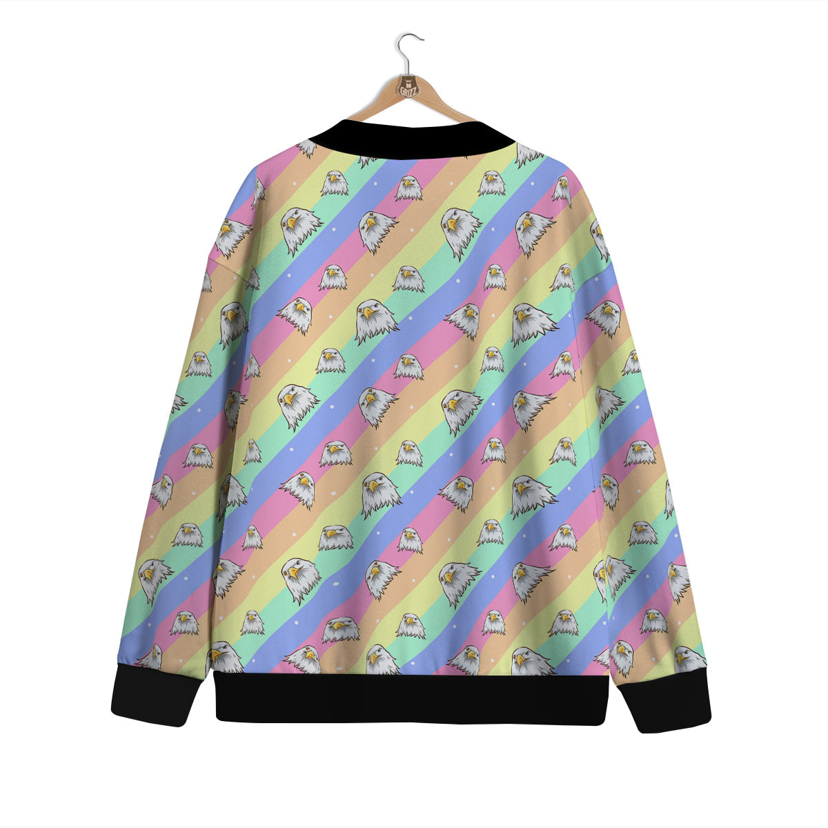 Cute Eagle Rainbow Print Pattern Cardigan-grizzshop