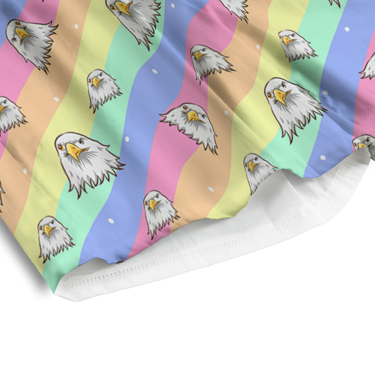 Cute Eagle Rainbow Print Pattern Men's Athletic Shorts