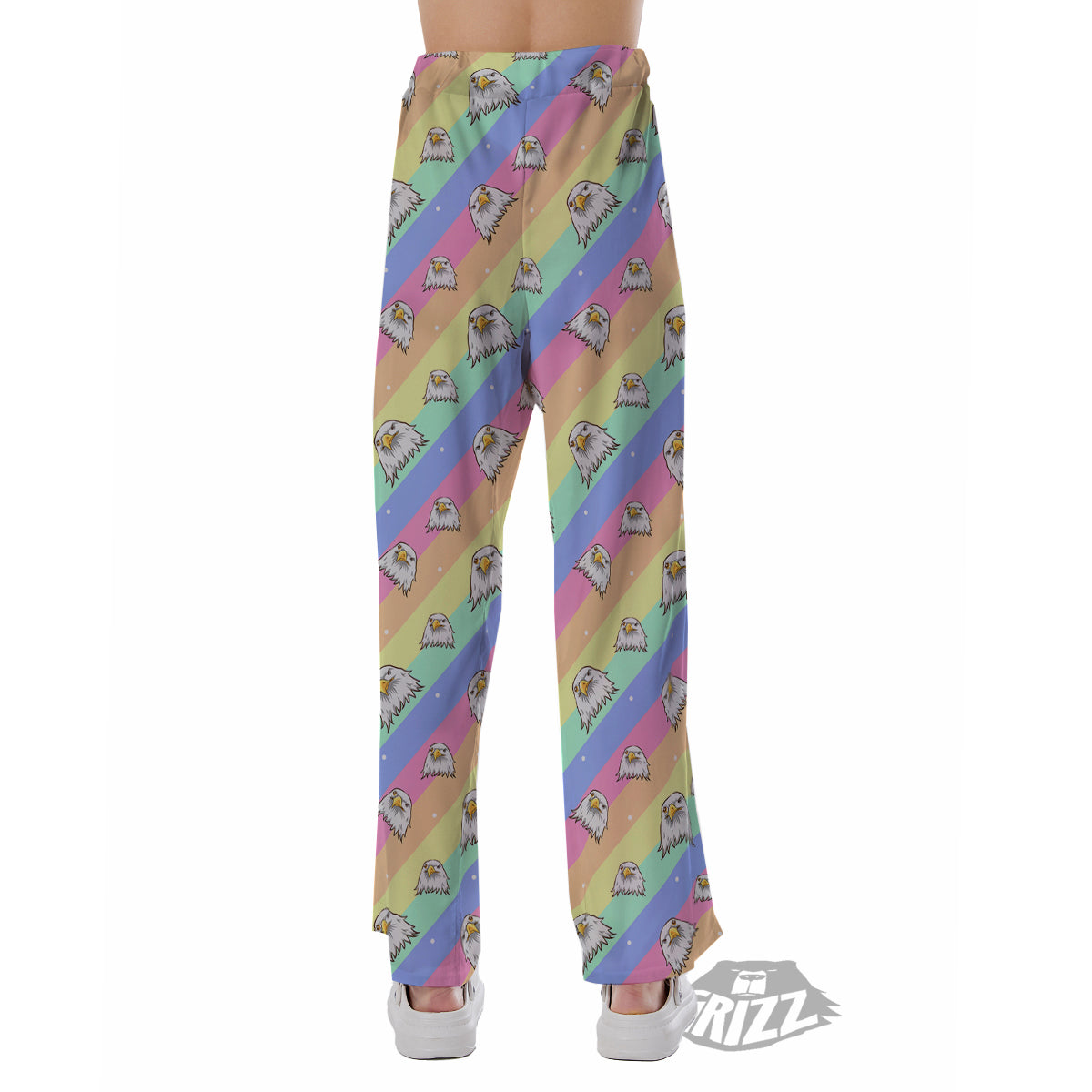 Cute Eagle Rainbow Print Pattern Pajama Pants-grizzshop