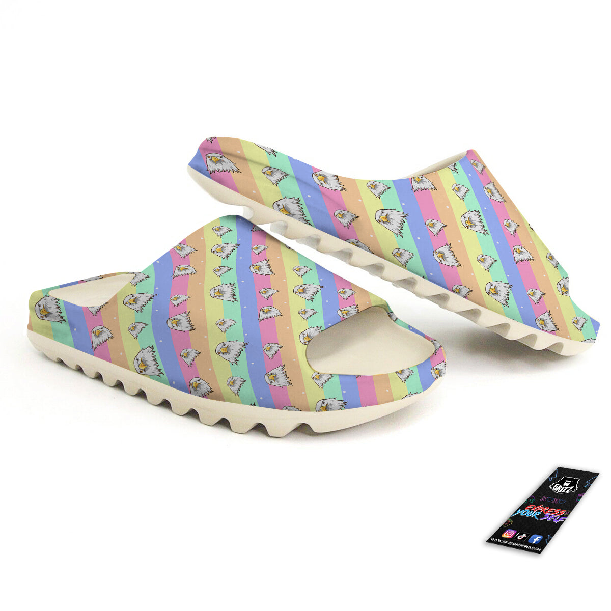 Cute Eagle Rainbow Print Pattern Sandals-grizzshop