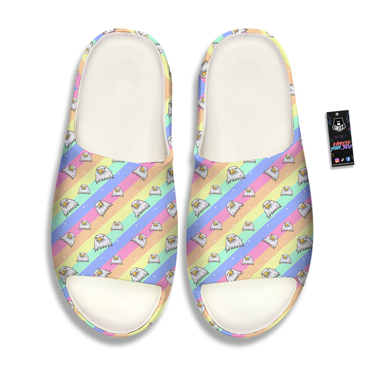 Cute Eagle Rainbow Print Pattern Sandals-grizzshop