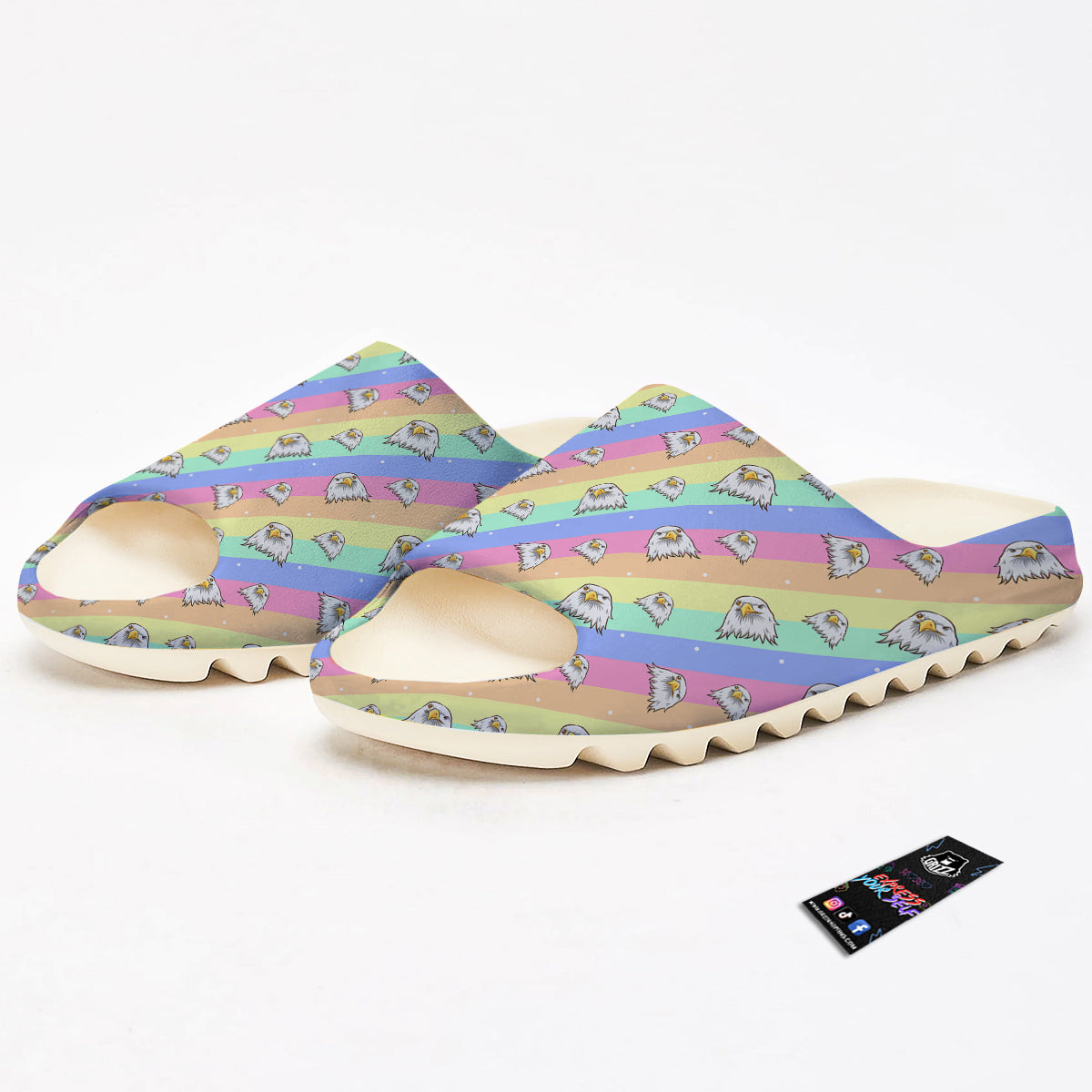 Cute Eagle Rainbow Print Pattern Sandals-grizzshop