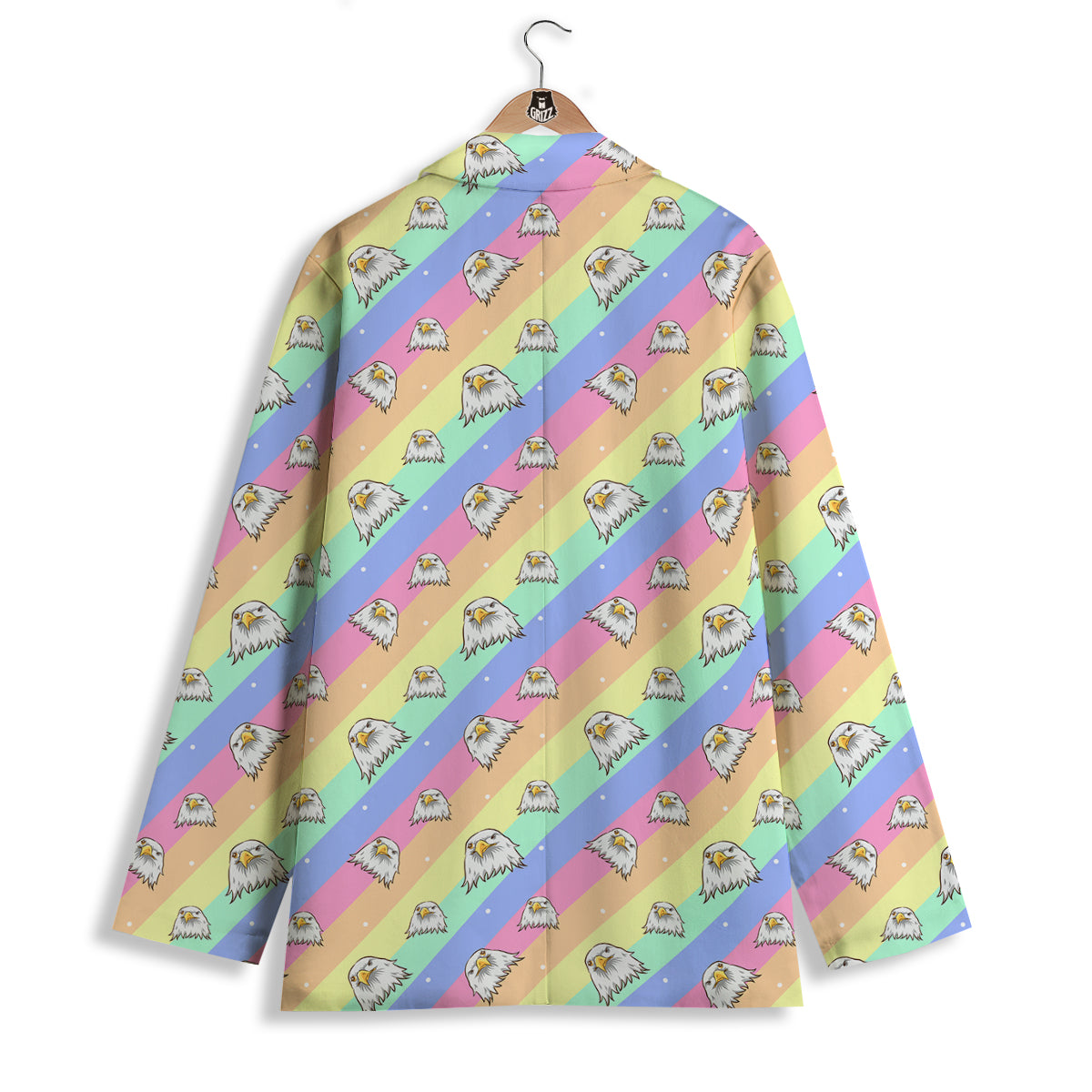 Cute Eagle Rainbow Print Pattern Women's Blazer-grizzshop