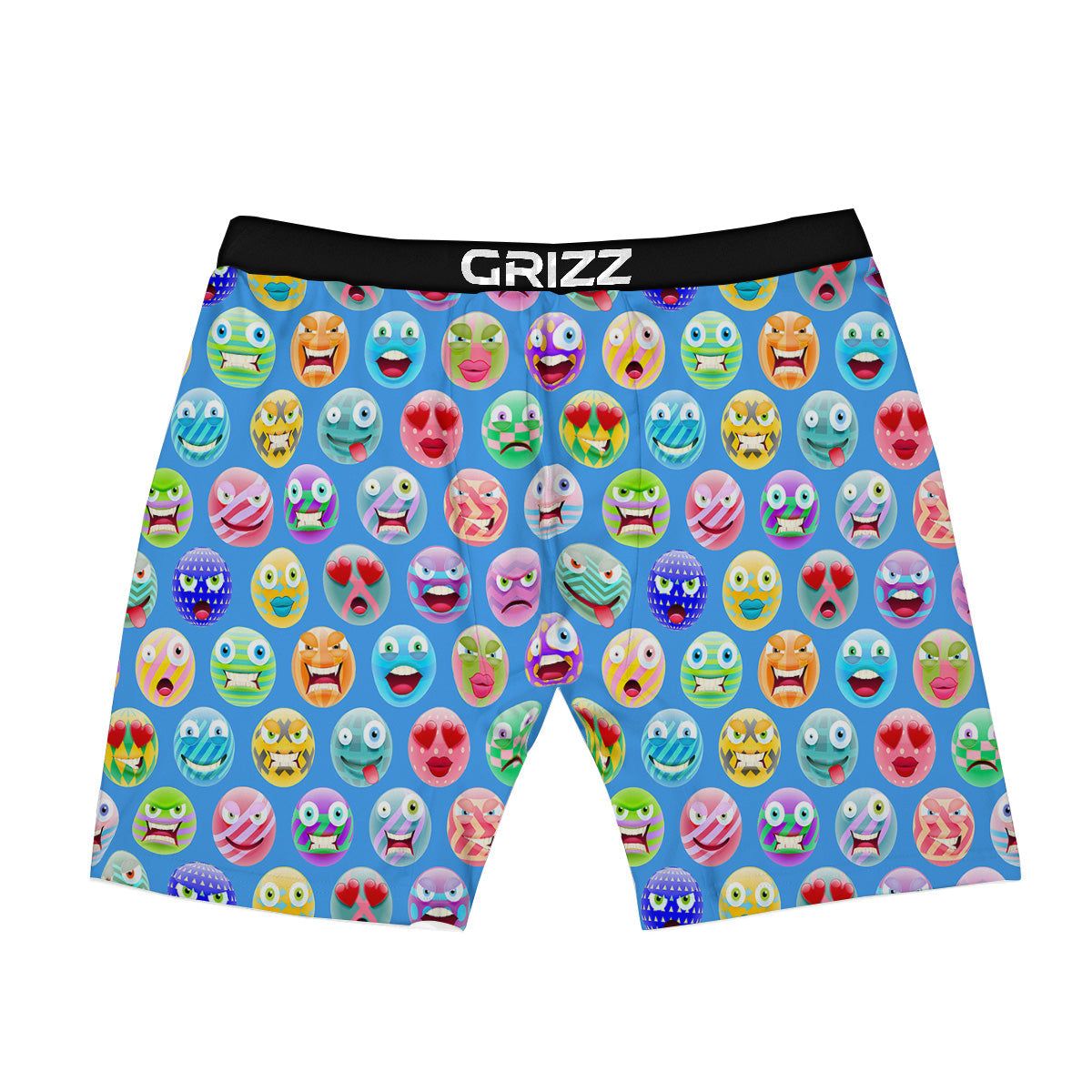 Cute Emoji Blue Print Pattern Boxer Briefs-grizzshop