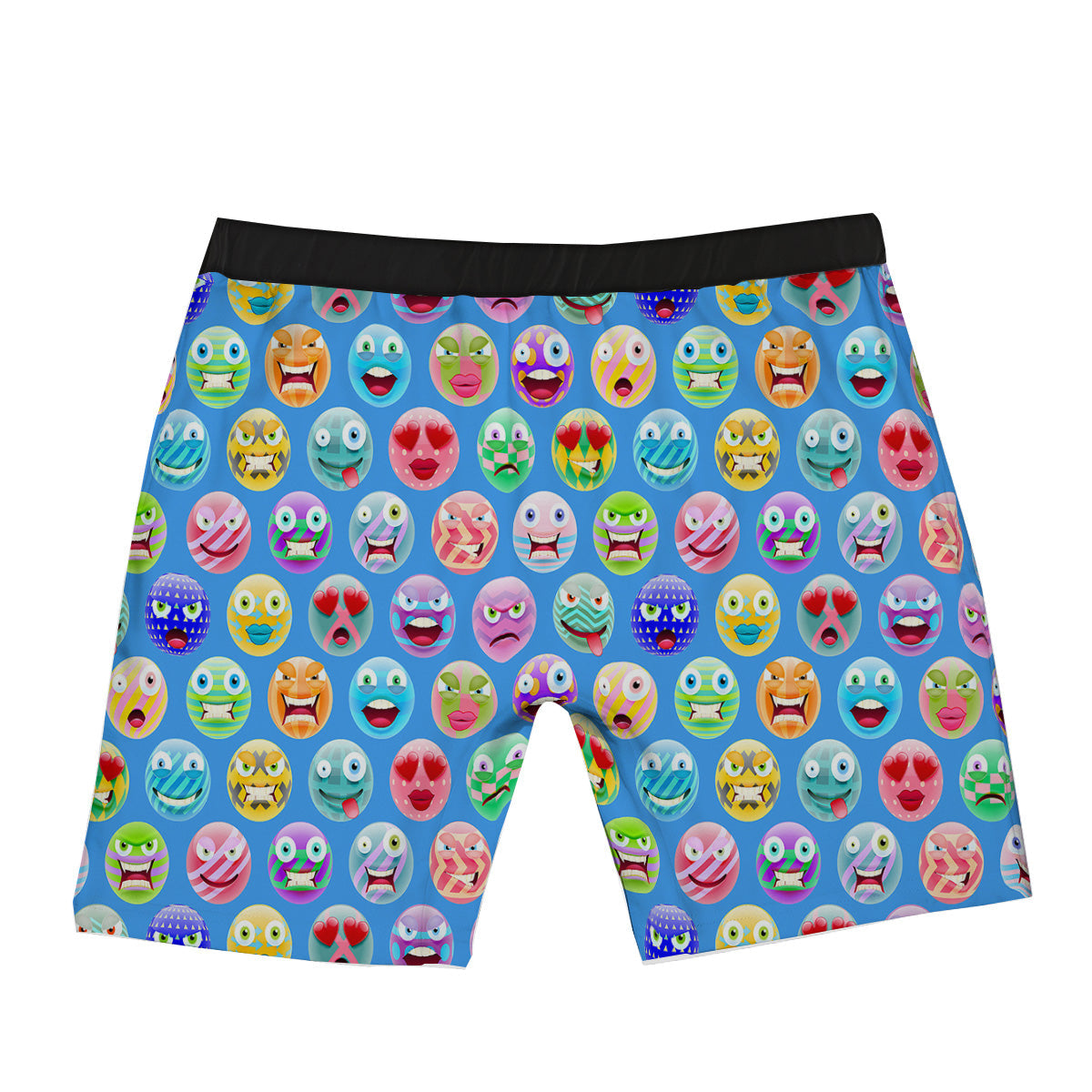 Cute Emoji Blue Print Pattern Boxer Briefs-grizzshop