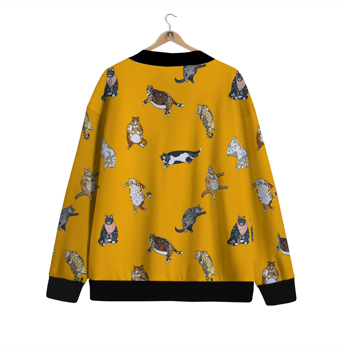 Cute Fat Cat Print Pattern Cardigan-grizzshop