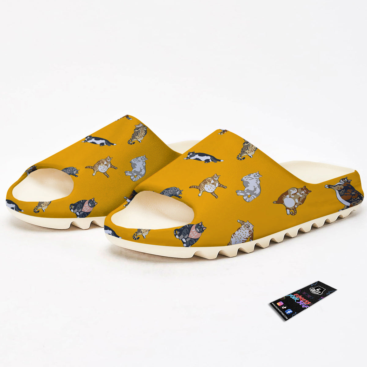 Cute Fat Cat Print Pattern Sandals-grizzshop