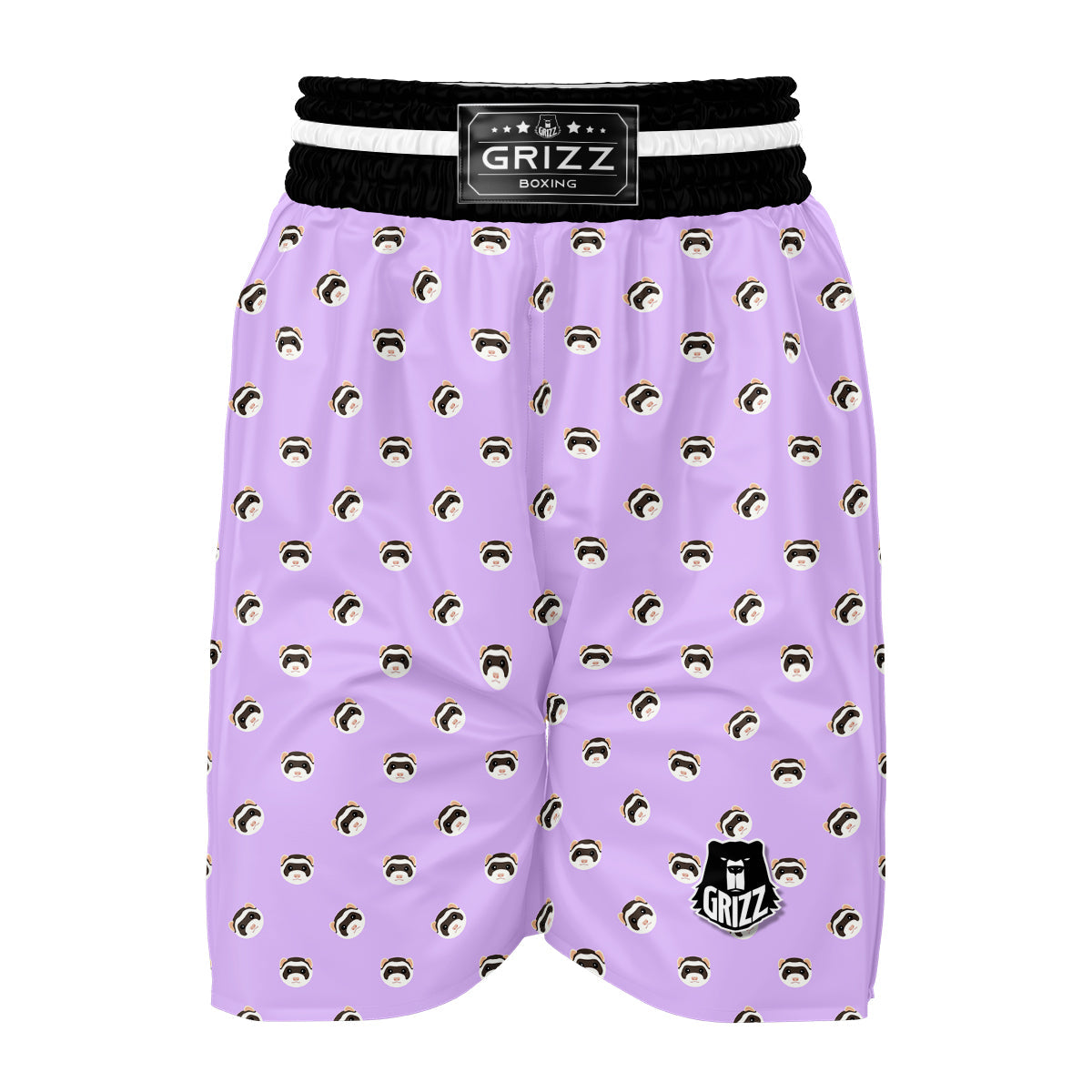 Cute Ferret Head Print Pattern Boxing Shorts-grizzshop