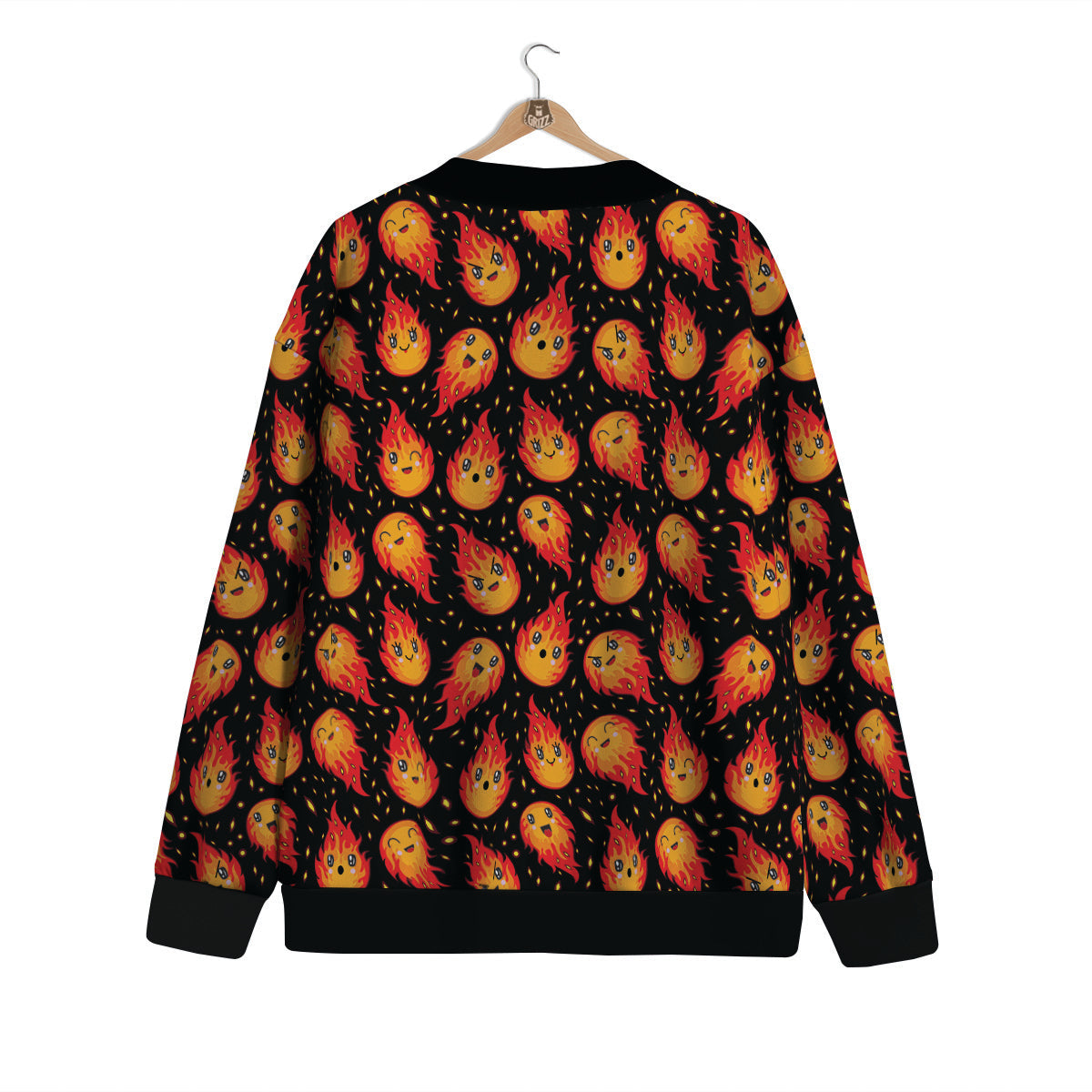 Cute Fire Cartoons Print Pattern Cardigan-grizzshop