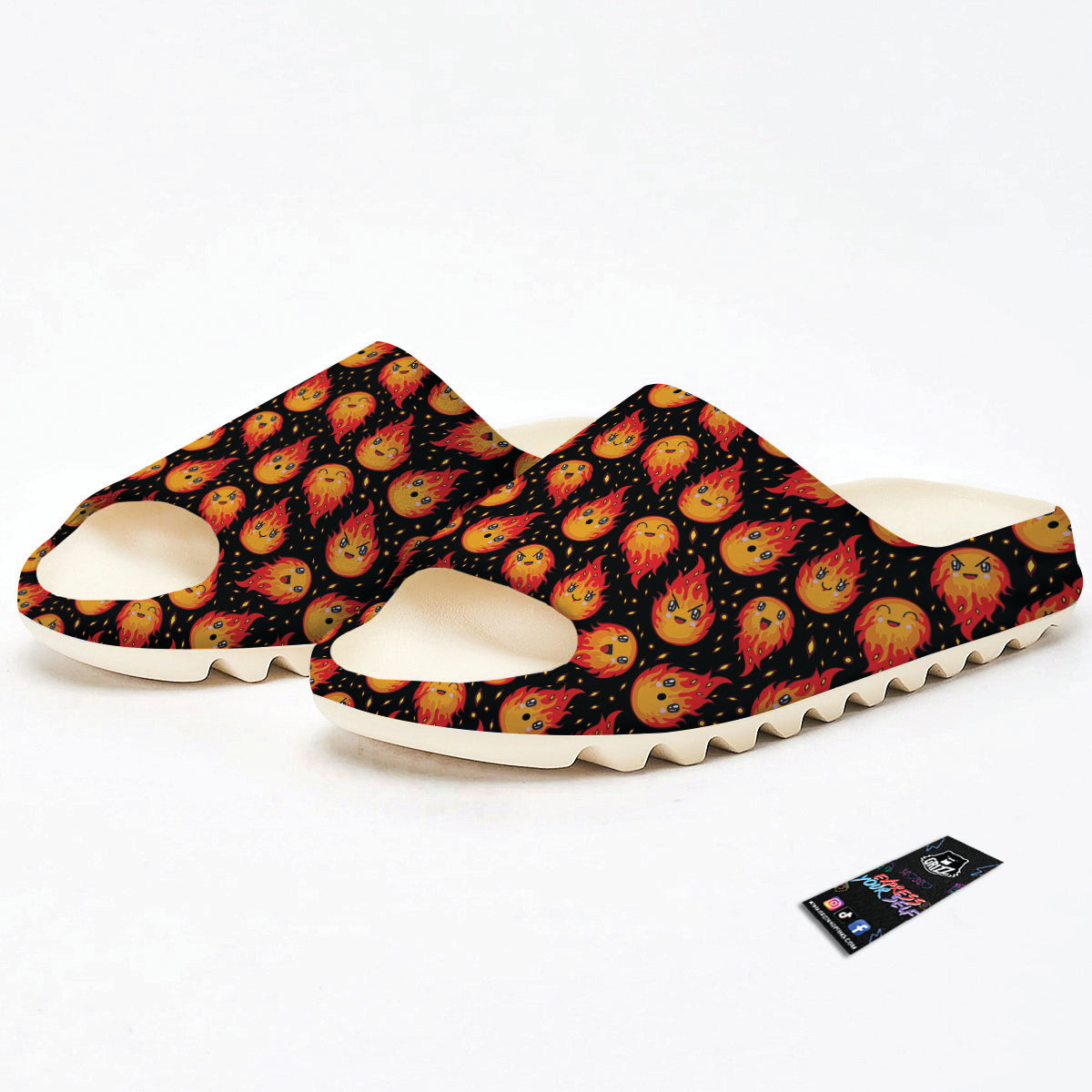 Cute Fire Cartoons Print Pattern Sandals-grizzshop