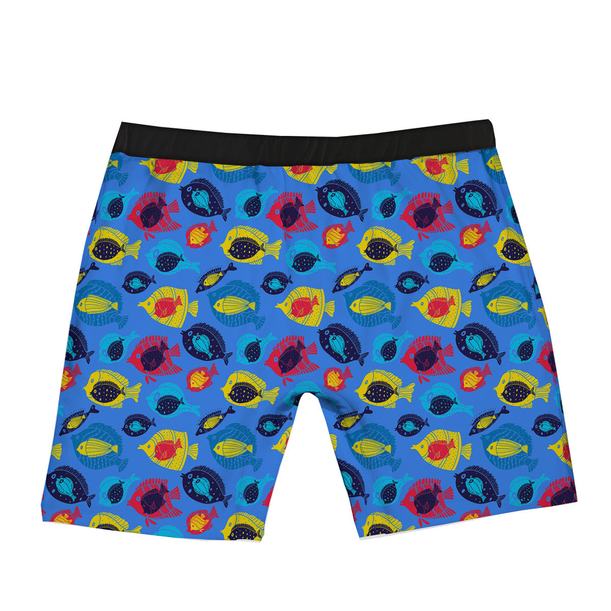 Cute Fish Colorful Blue Print Pattern Boxer Briefs-grizzshop