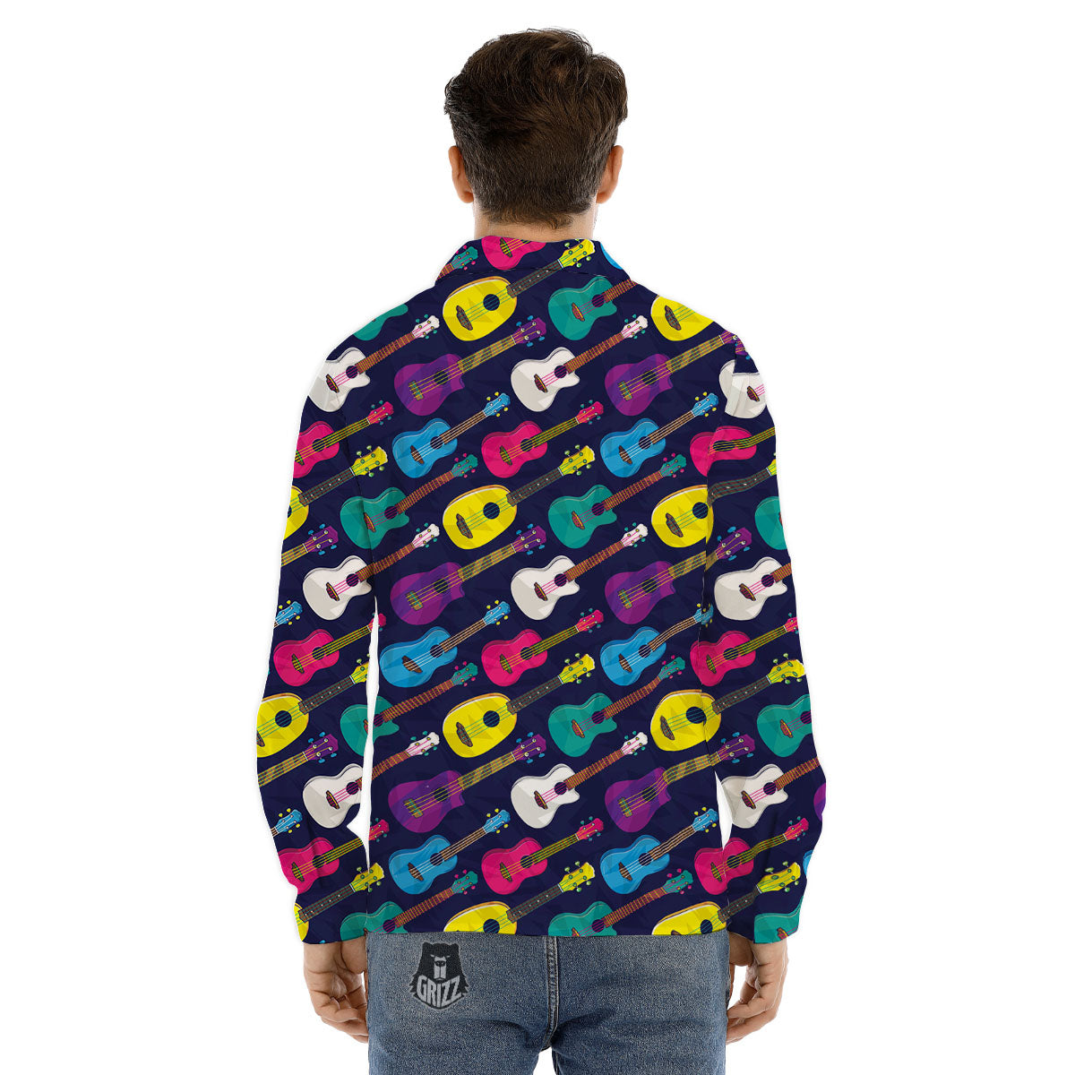 Cute Fish Colorful Blue Print Pattern Men's Dress Shirts-grizzshop