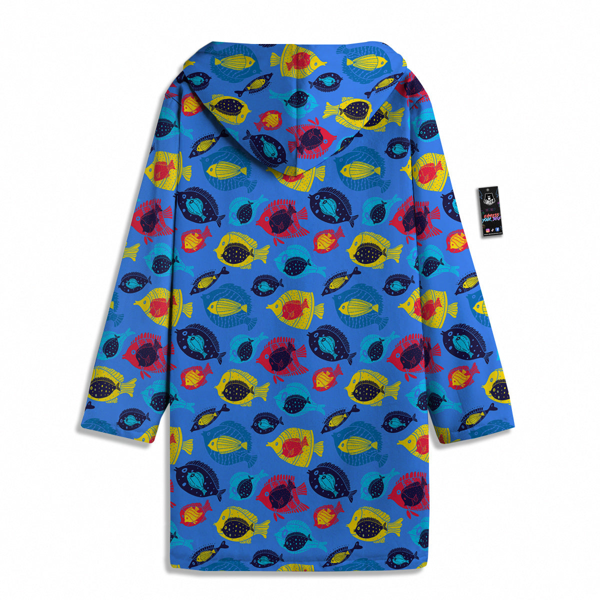 Cute Fish Colorful Blue Print Pattern Men's Windbreaker Jacket-grizzshop