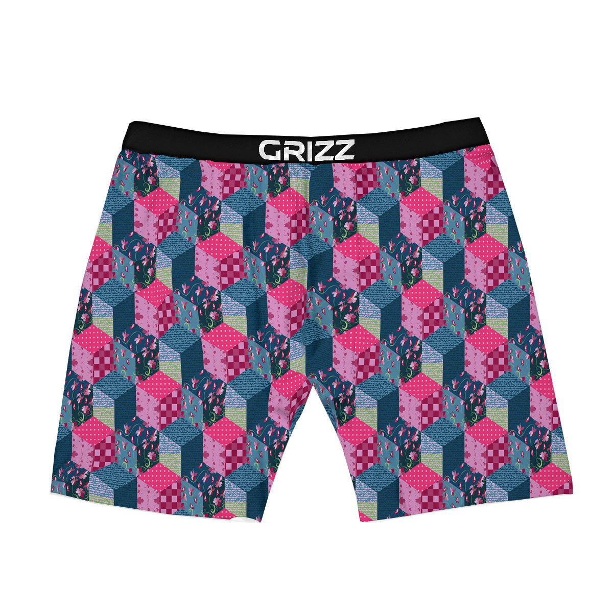 Cute Floral Patchwork Print Pattern Boxer Briefs-grizzshop