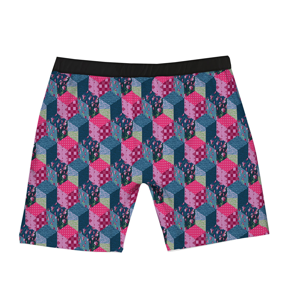 Cute Floral Patchwork Print Pattern Boxer Briefs-grizzshop