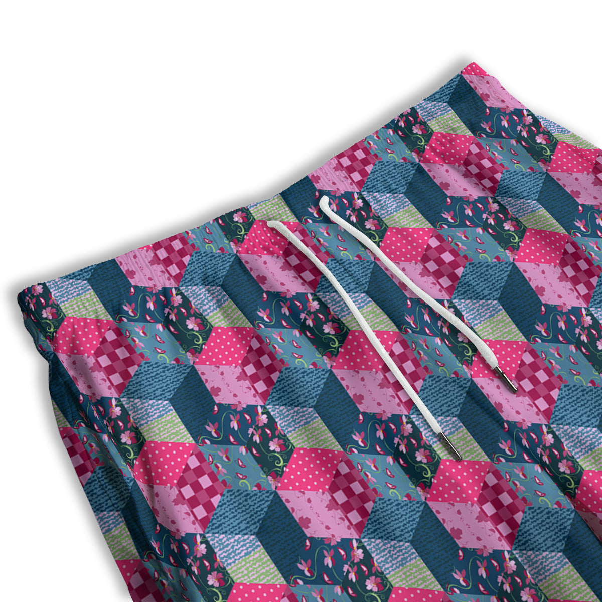 Cute Floral Patchwork Print Pattern Men's Athletic Shorts