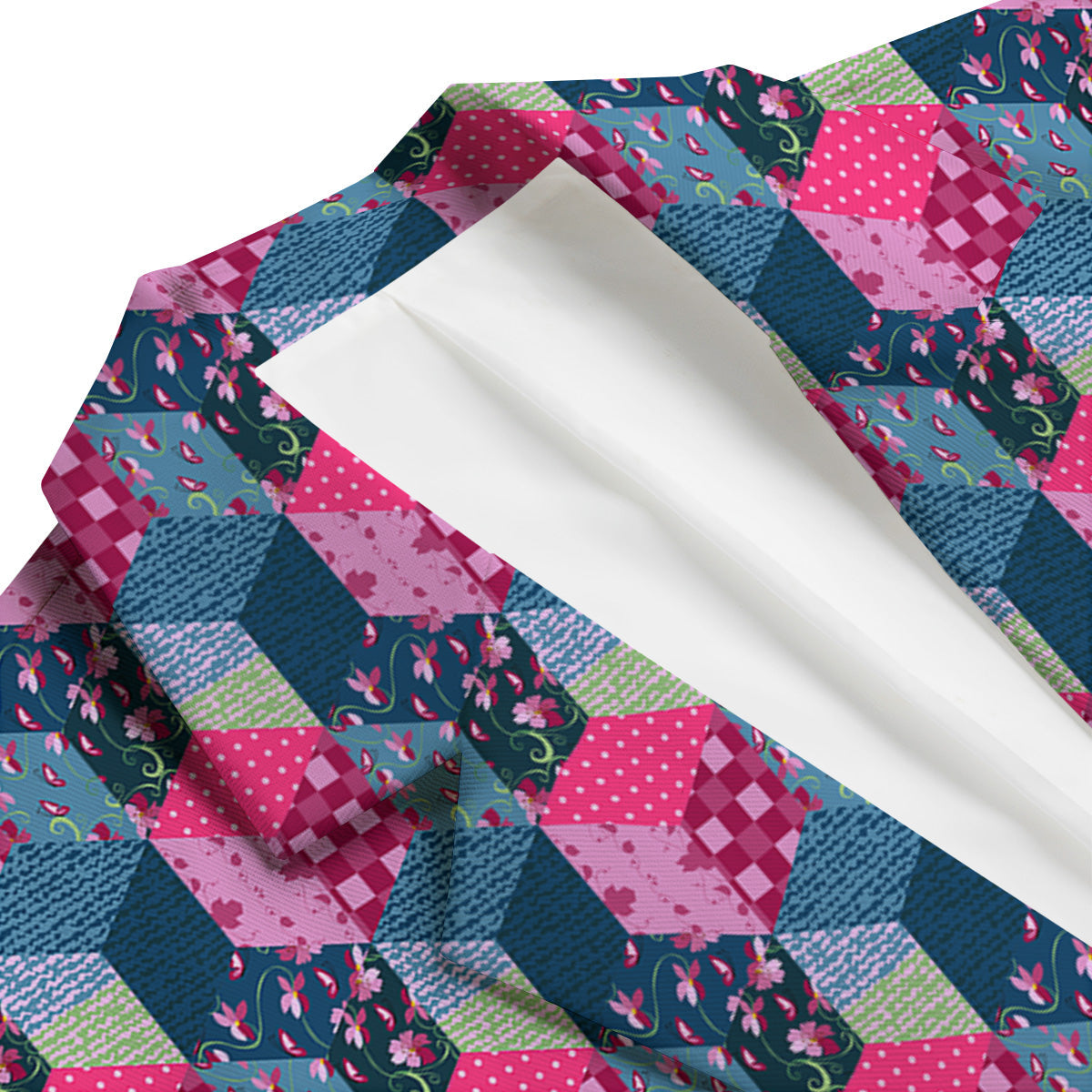 Cute Floral Patchwork Print Pattern Men's Blazer-grizzshop