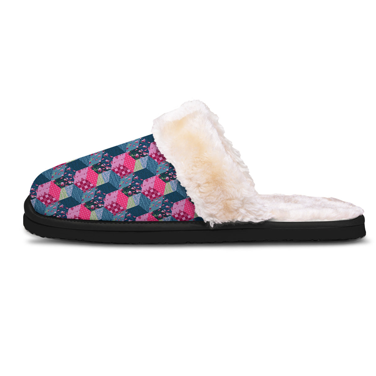 Cute Floral Patchwork Print Pattern Slippers-grizzshop