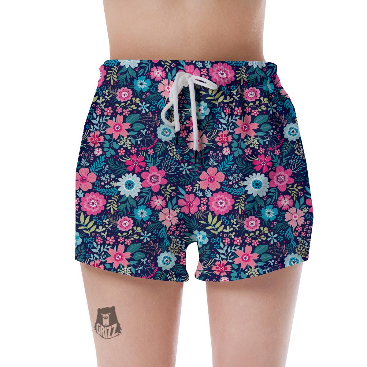 Cute Flower Floral Print Women's Shorts-grizzshop