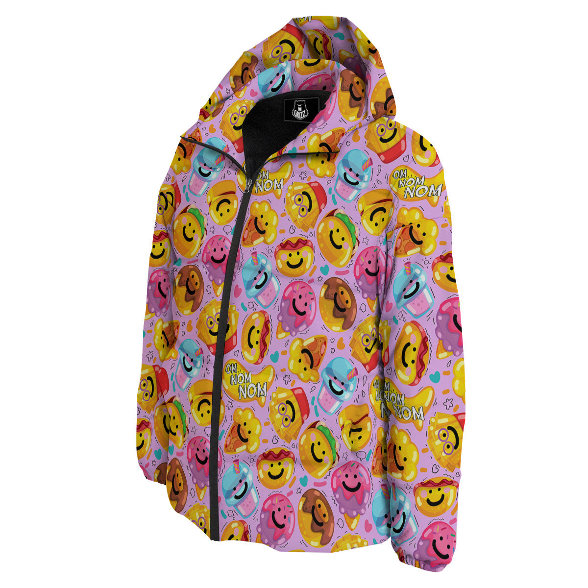 Cute Food Emoji Print Pattern Down Jacket-grizzshop