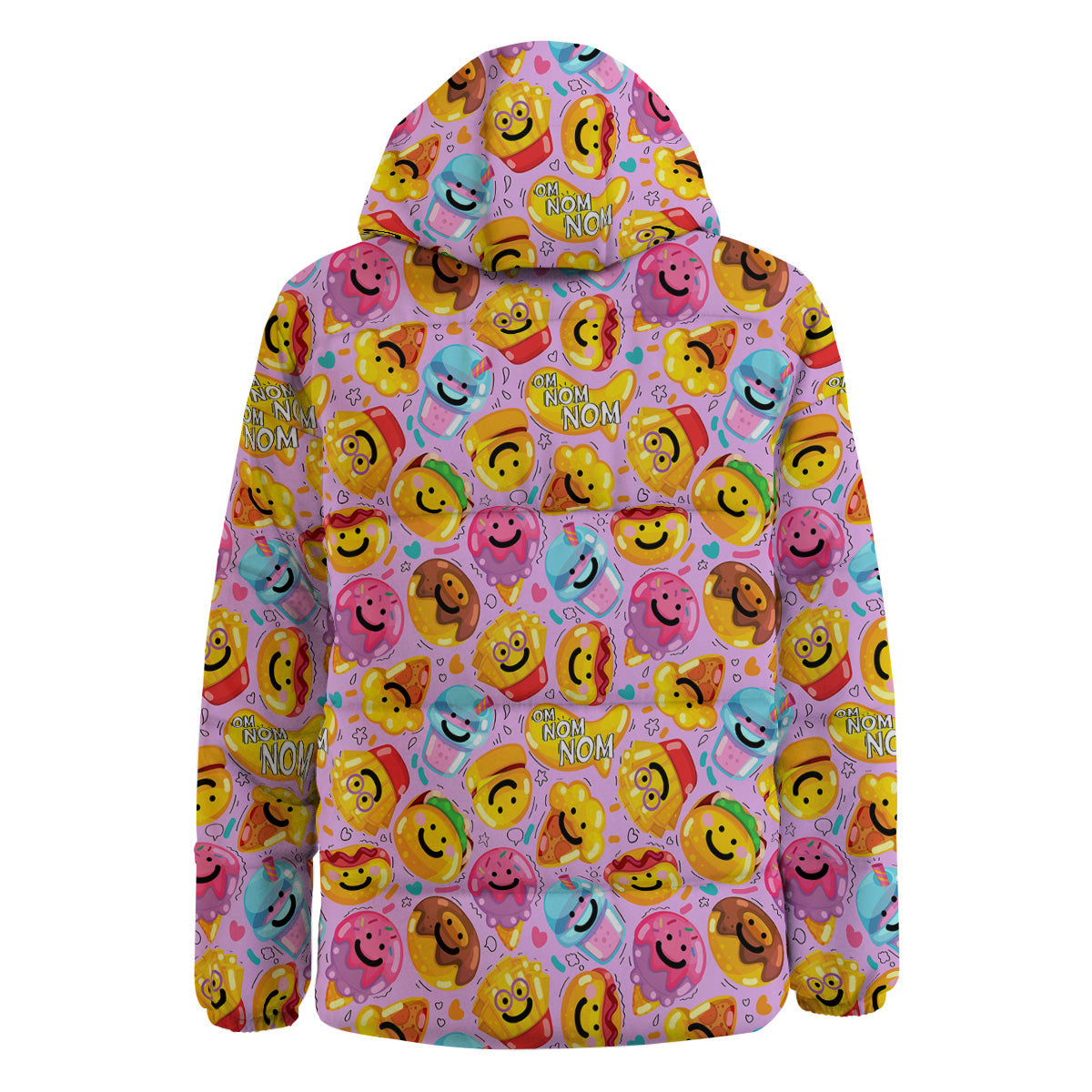 Cute Food Emoji Print Pattern Down Jacket-grizzshop