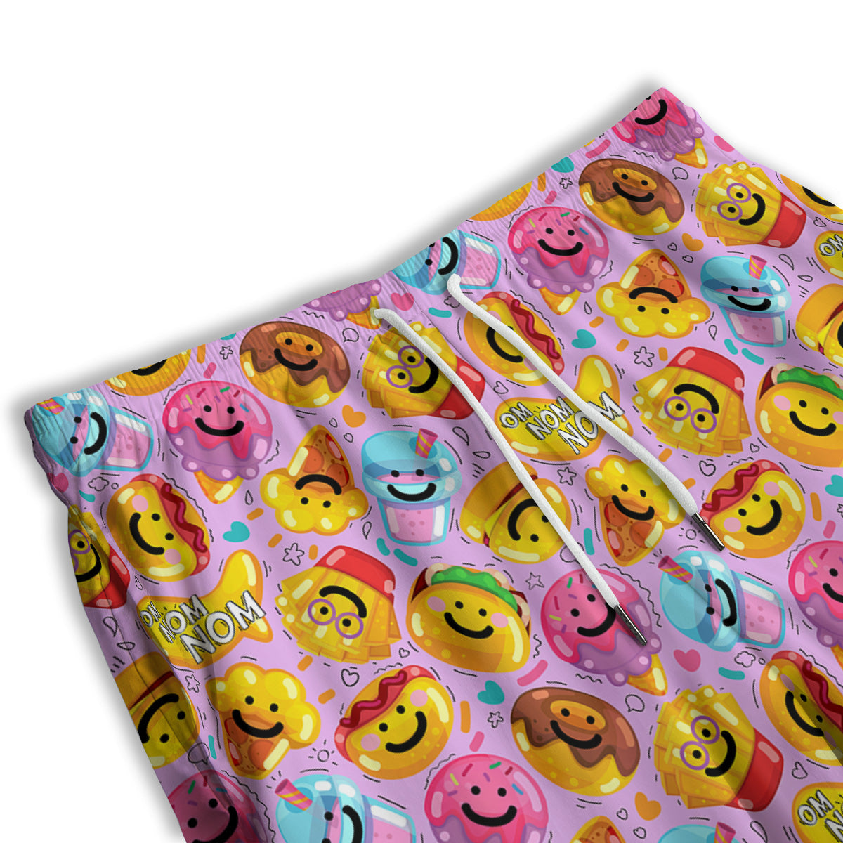 Cute Food Emoji Print Pattern Men's Athletic Shorts