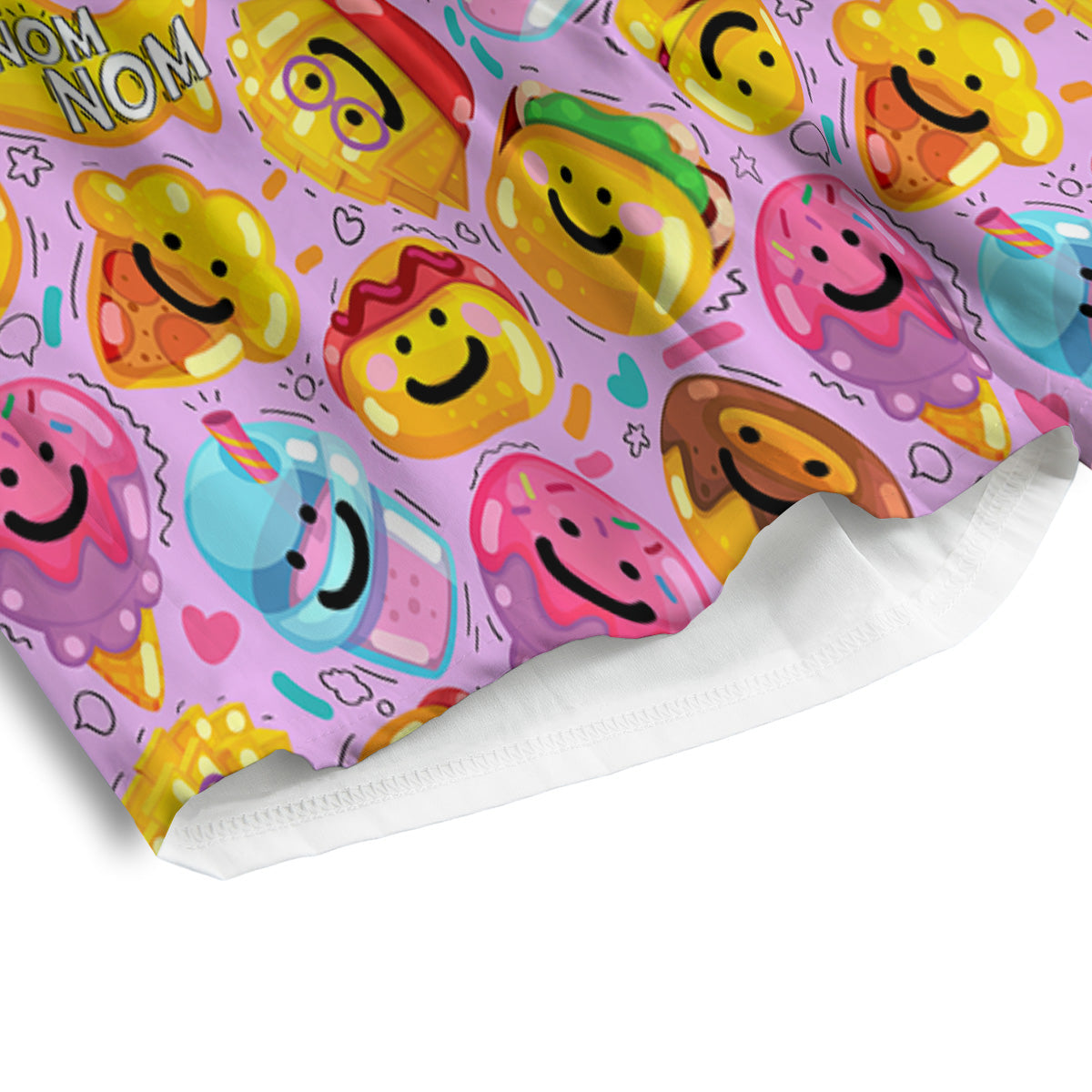 Cute Food Emoji Print Pattern Men's Athletic Shorts