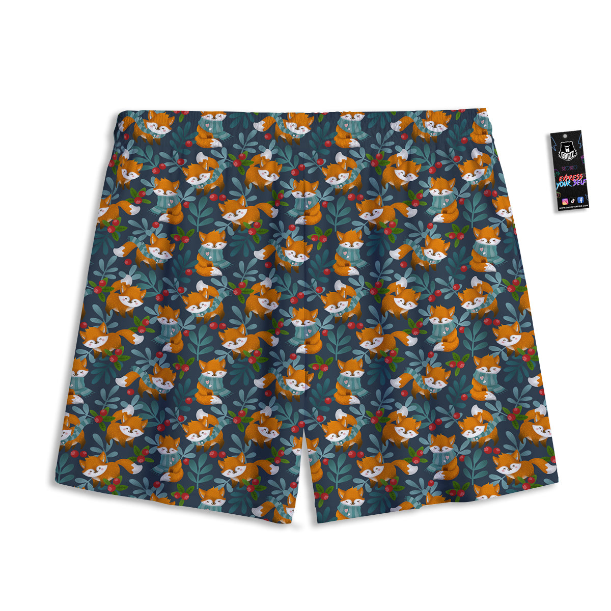 Fern Leaf Green Print Mesh Shorts