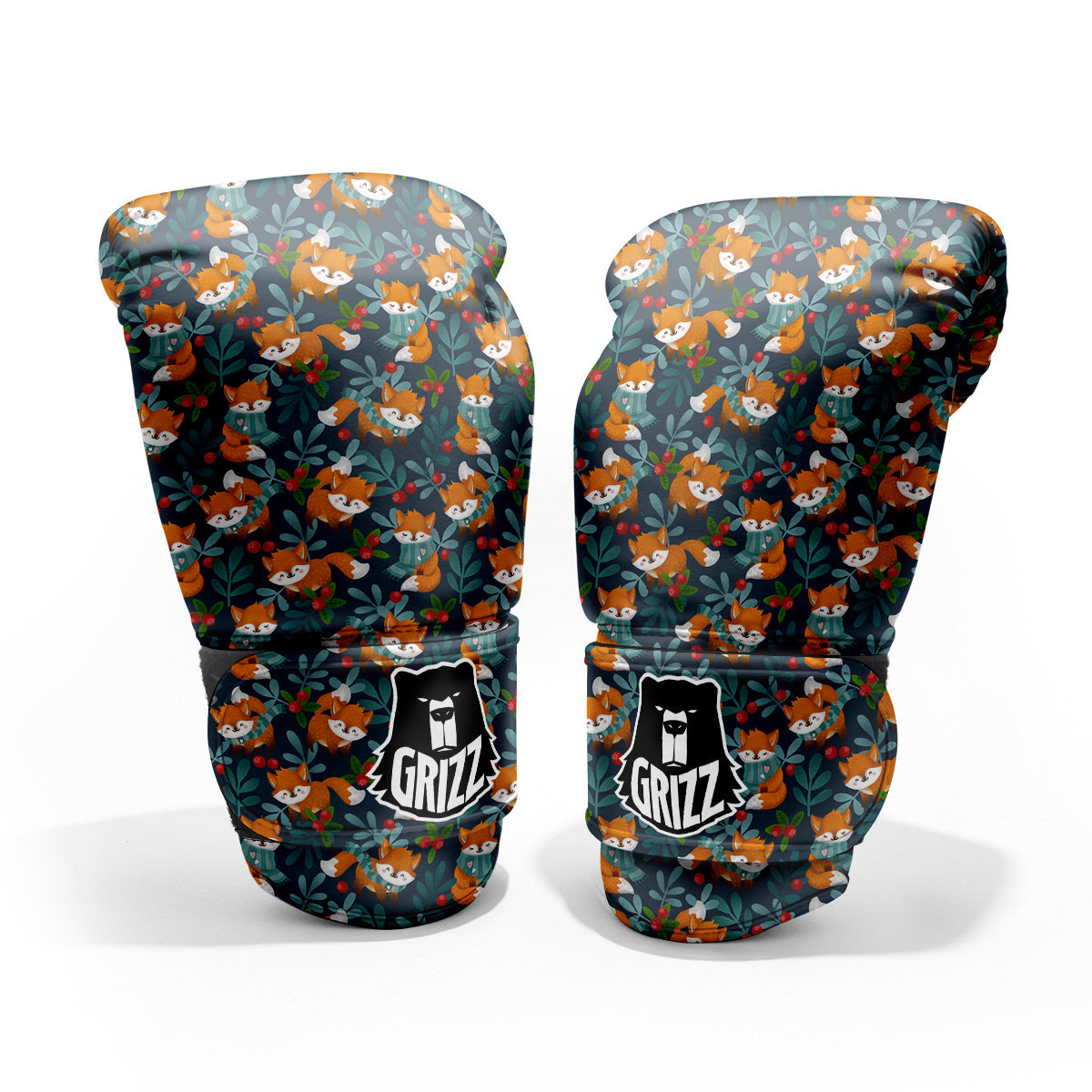 Cute Fox Print Pattern Sparring Gloves-grizzshop