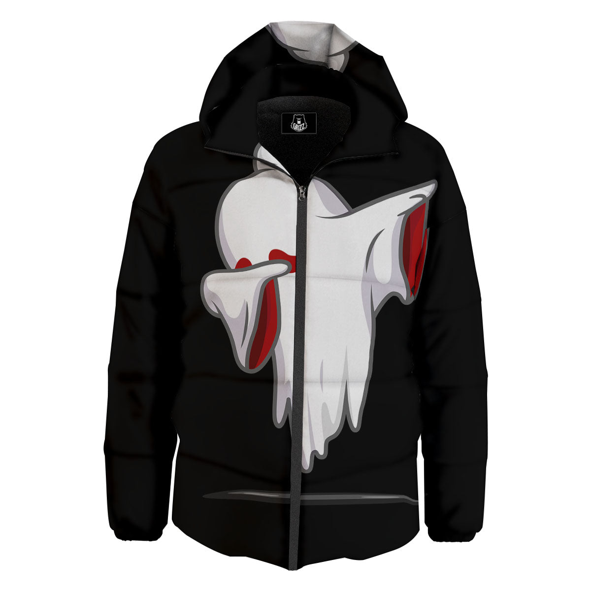 Cute Ghost Dap Print Down Jacket-grizzshop