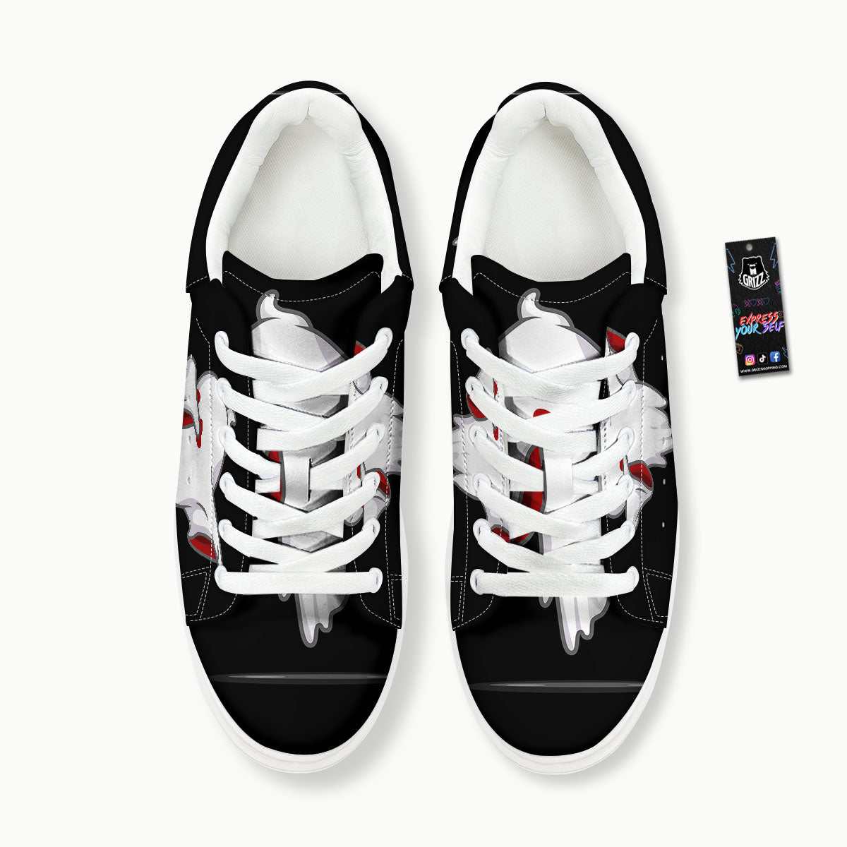 Cute Ghost Dap Print Platform Shoes-grizzshop