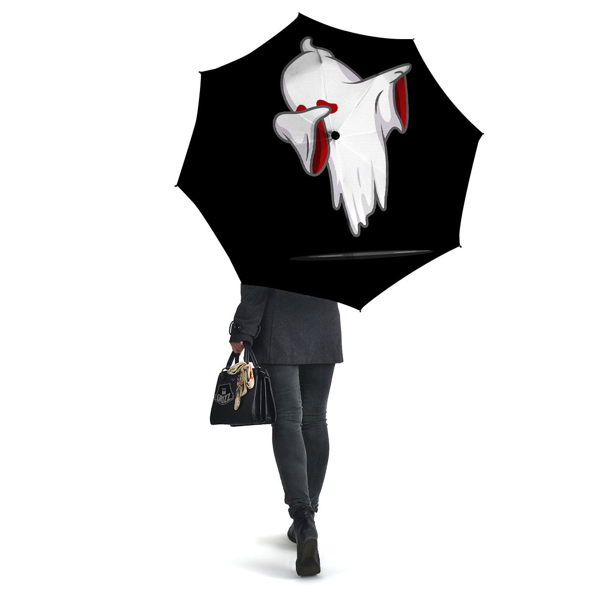Cute Ghost Dap Print Umbrella-grizzshop